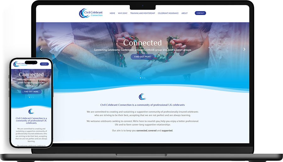 Civil Celebrant Connection web design home Civil Celebrant Connection web design home